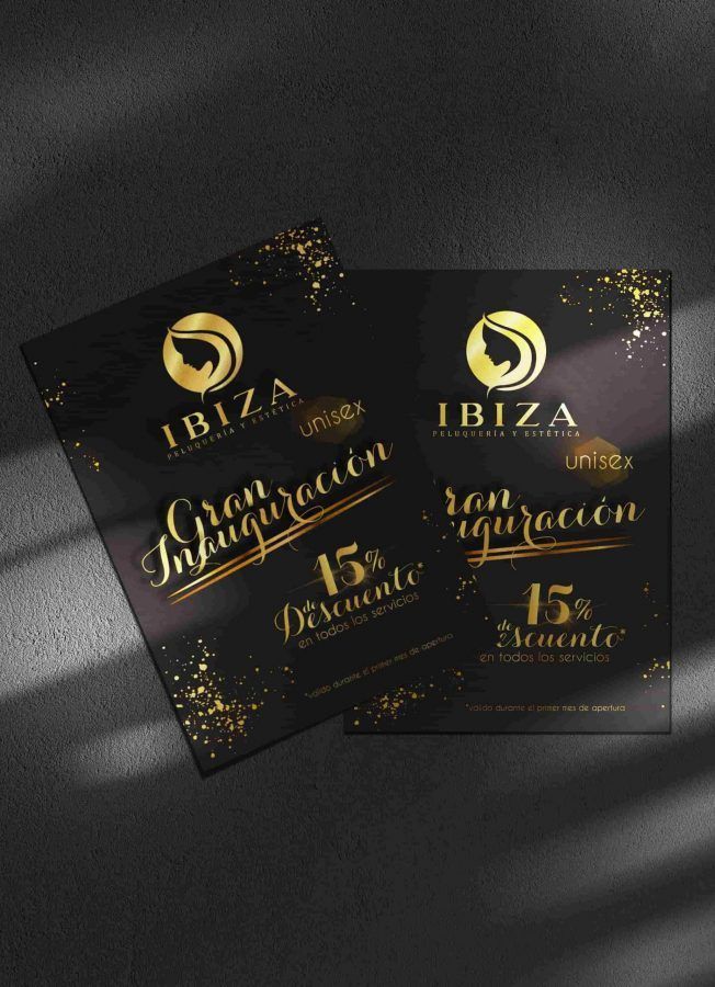 Papelería - Flyers / Folletos Peluquería Ibiza, Valencia.