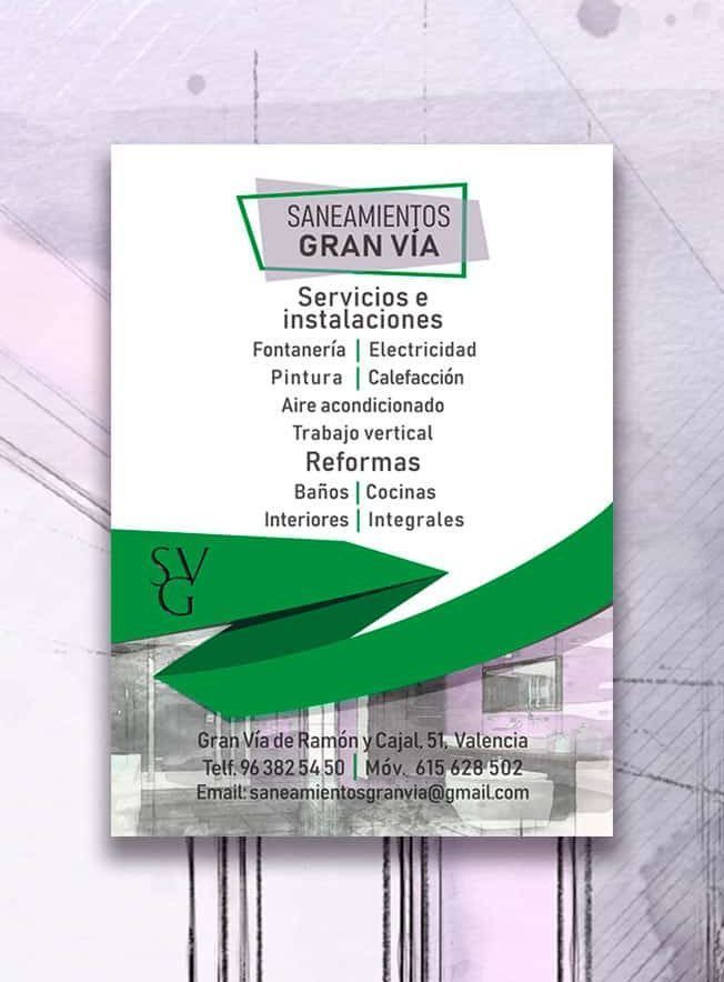 Papelería - Folleto/Flyer Saneamientos Gran Vía, Valencia.
